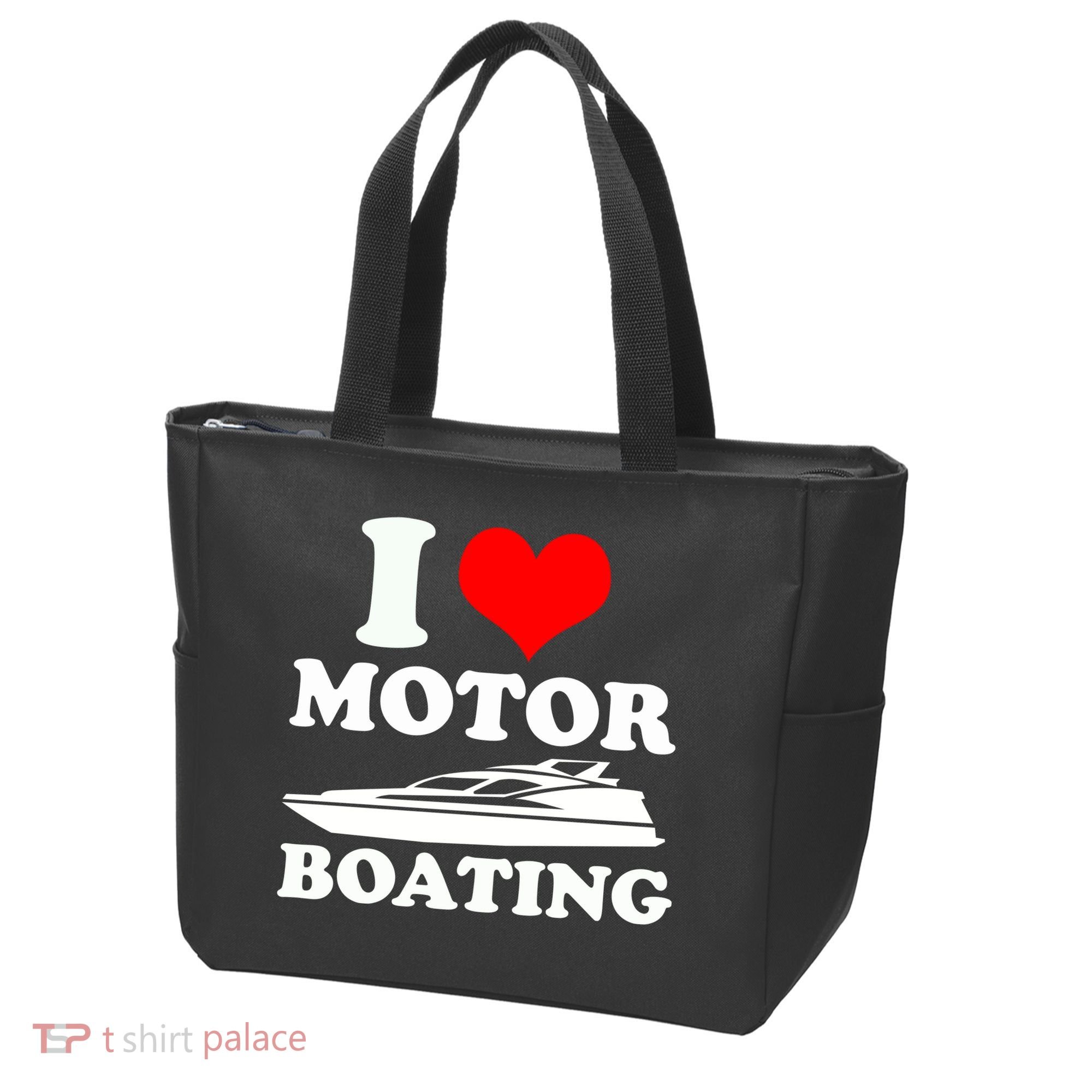 I Love Motor Boating Funny Boater Tote Bag