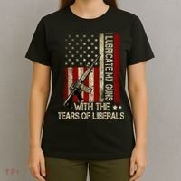 I Lubricate My Guns With The Tears Of Liberals US Flag T-Shirt thumb 4