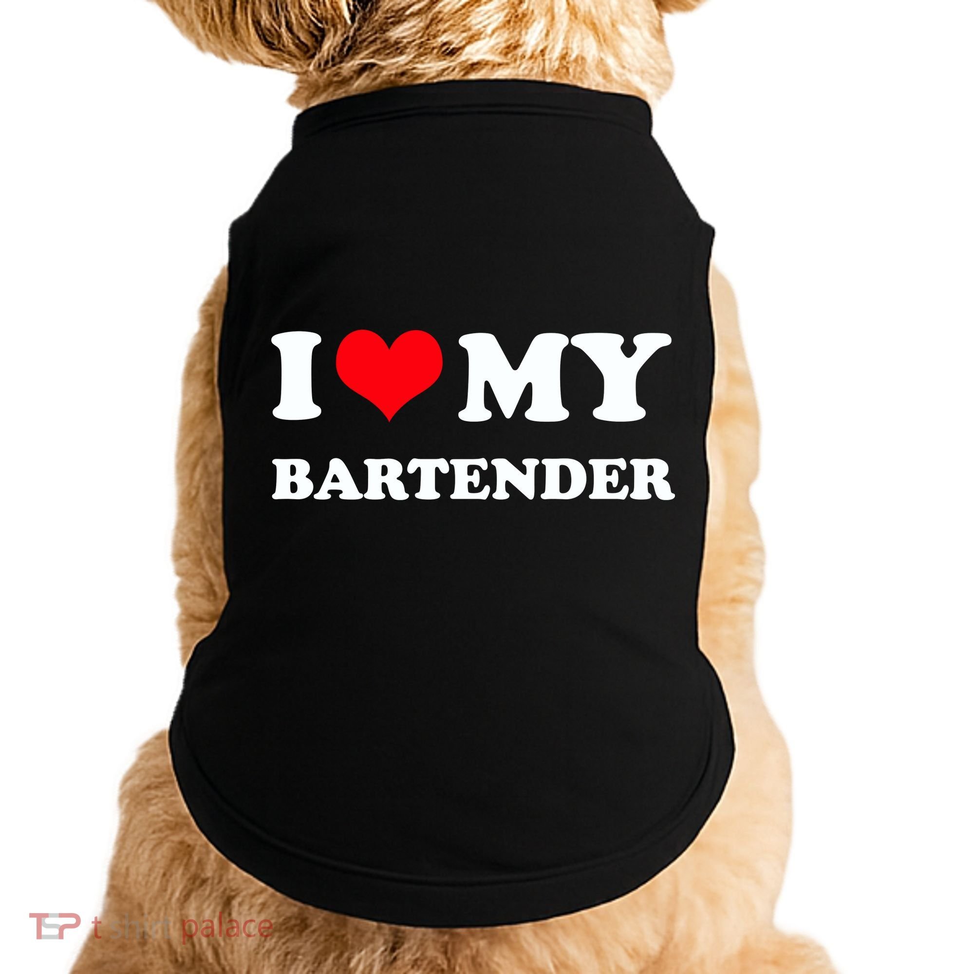 I Love My Bartender, I Heart My Bartender Doggie Tank
