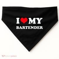 I Love My Bartender, I Heart My Bartender USA-Made Doggie Bandana thumb 0
