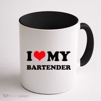 I Love My Bartender, I Heart My Bartender Coffee Mug thumb 1