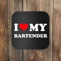 I Love My Bartender, I Heart My Bartender Coaster thumb 0