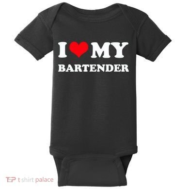 I Love My Bartender, I Heart My Bartender Baby Bodysuit