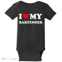 I Love My Bartender, I Heart My Bartender Baby Bodysuit thumb 0