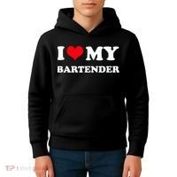 I Love My Bartender, I Heart My Bartender Kids Hoodie thumb 4