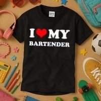 I Love My Bartender, I Heart My Bartender Kids T-Shirt thumb 3
