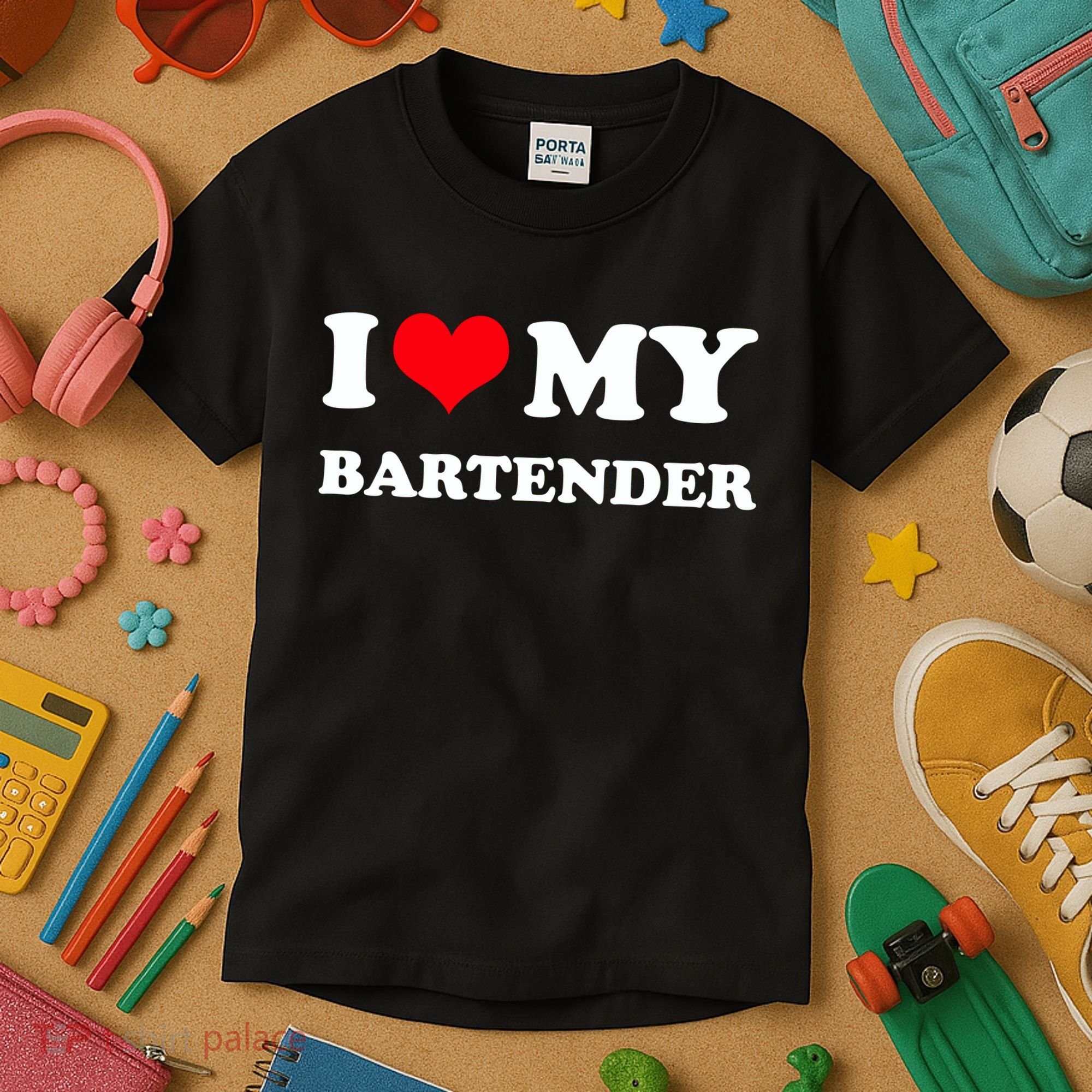 I Love My Bartender, I Heart My Bartender Kids T-Shirt