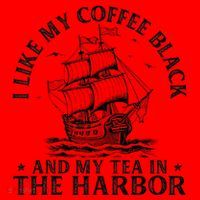 I Like My Coffee Black And My Tea In The Harbor Usa History Santa Hat thumb 1
