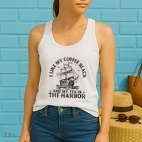 I Like My Coffee Black And My Tea In The Harbor Usa History Women's Tank Top thumb 2