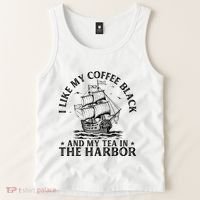 I Like My Coffee Black And My Tea In The Harbor Usa History Tank Top thumb 2