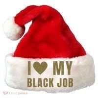 I Love My Black Job Santa Hat thumb 0
