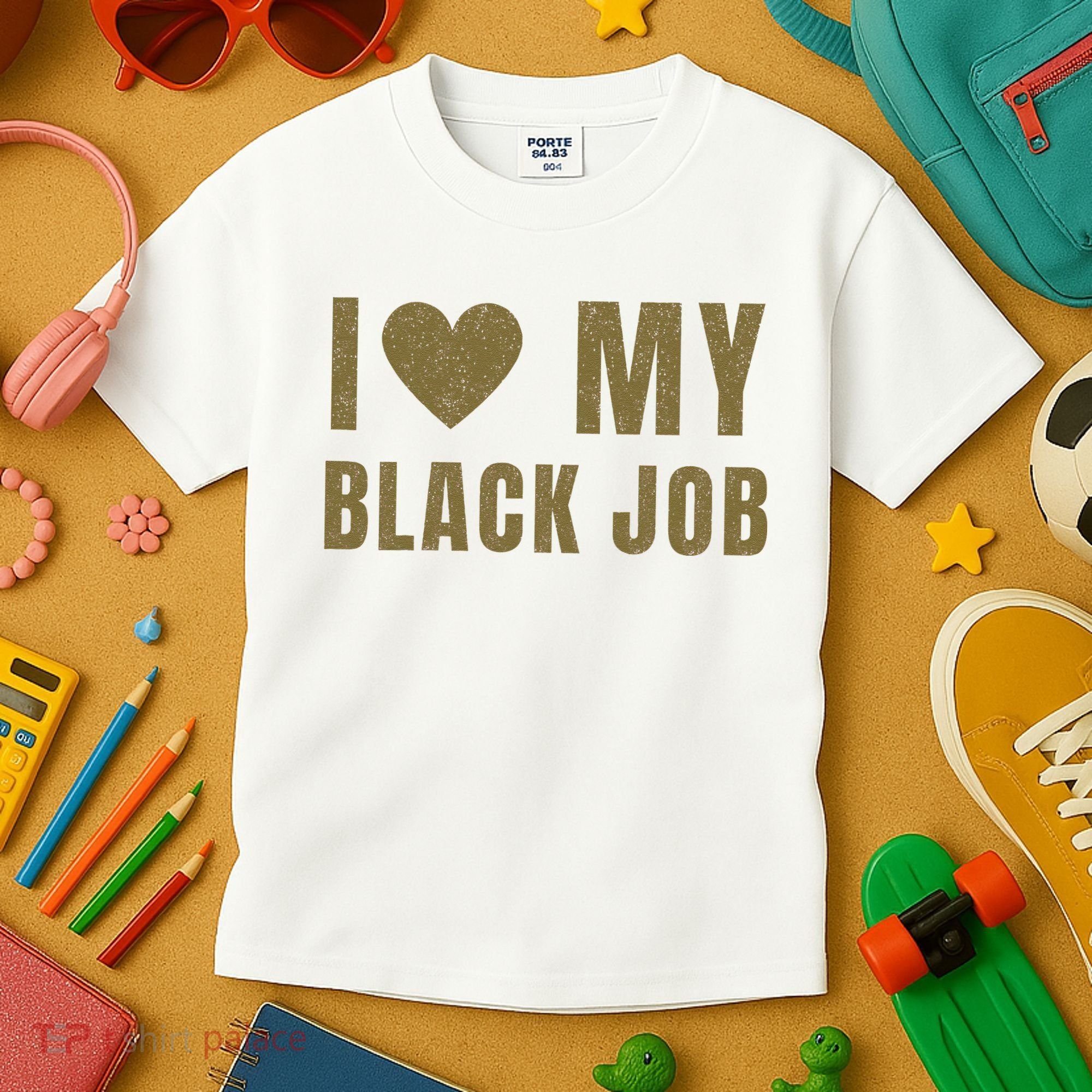 I Love My Black Job Kids T-Shirt