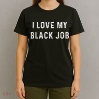 I Love My Black Job Heart Distressed T-Shirt thumb 4