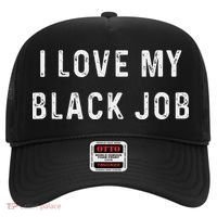 I Love My Black Job Heart Distressed Hat thumb 0