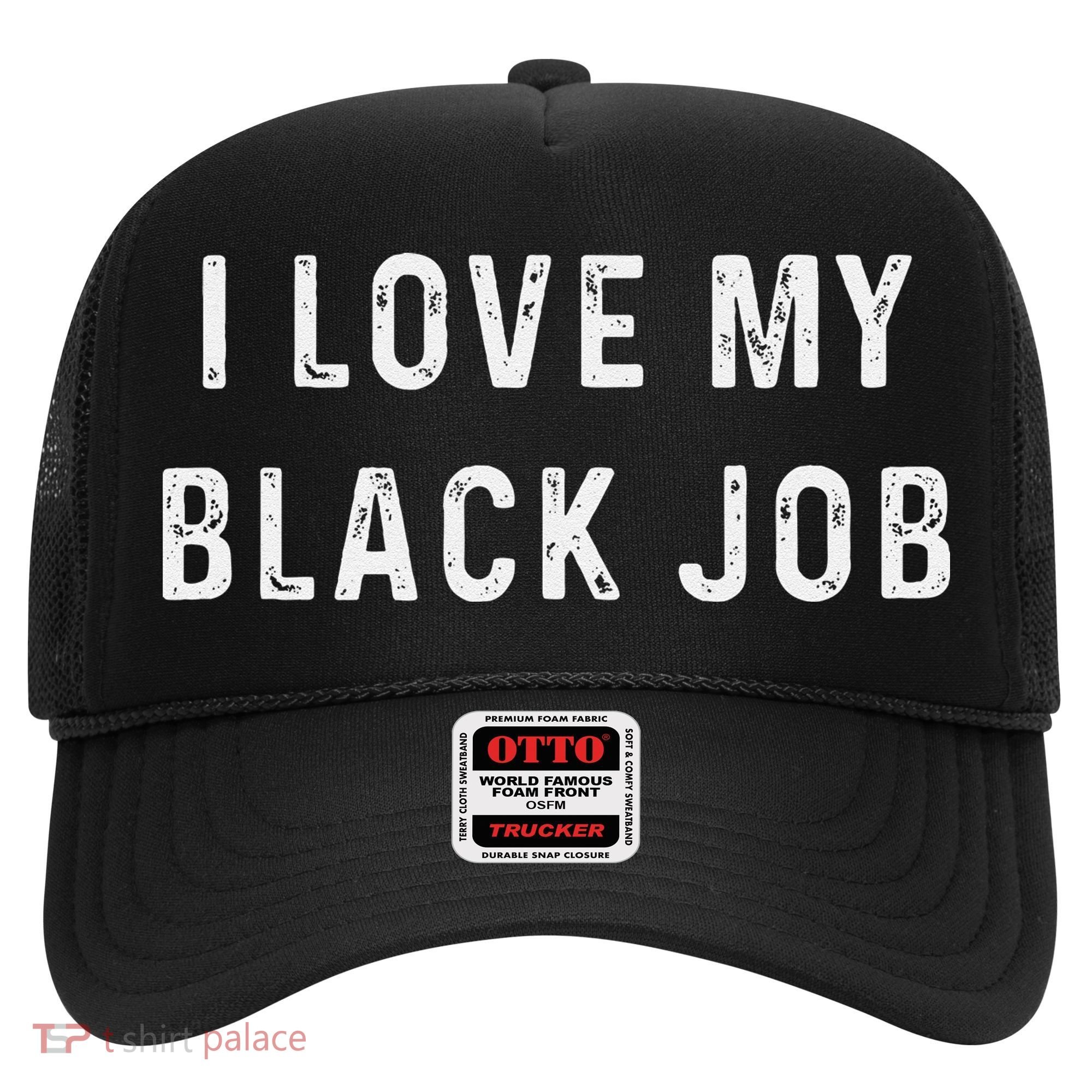 I Love My Black Job Heart Distressed Hat