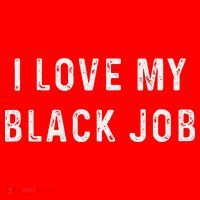 I Love My Black Job Heart Distressed Santa Hat thumb 1