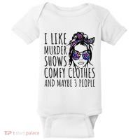 I Like Murder Shows And Maybe 3 People Baby Bodysuit thumb 0