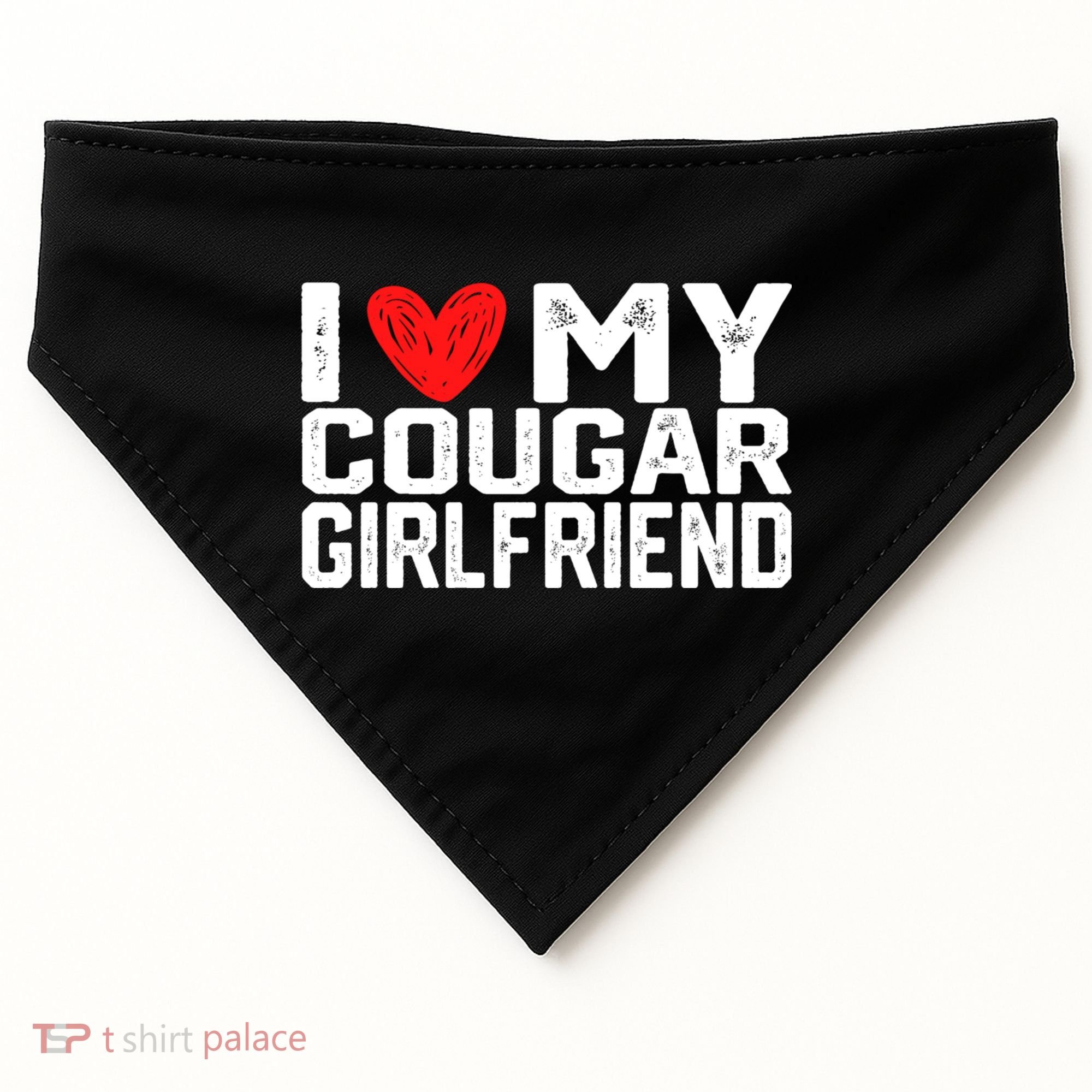I Love My Cougar Girlfriend I Heart My Cougar Girlfriend USA-Made Doggie Bandana