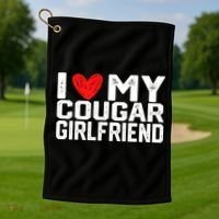 I Love My Cougar Girlfriend I Heart My Cougar Girlfriend Golf Towel thumb 1
