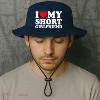I Love My Short GF | I Love My Short Girlfriend GF Bucket Hat thumb 2