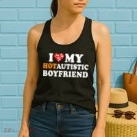 I Love My Hot Autistic Boyfriend Women's Tank Top thumb 2