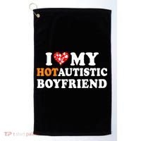 I Love My Hot Autistic Boyfriend Golf Towel thumb 0