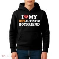 I Love My Hot Autistic Boyfriend Kids Hoodie thumb 4