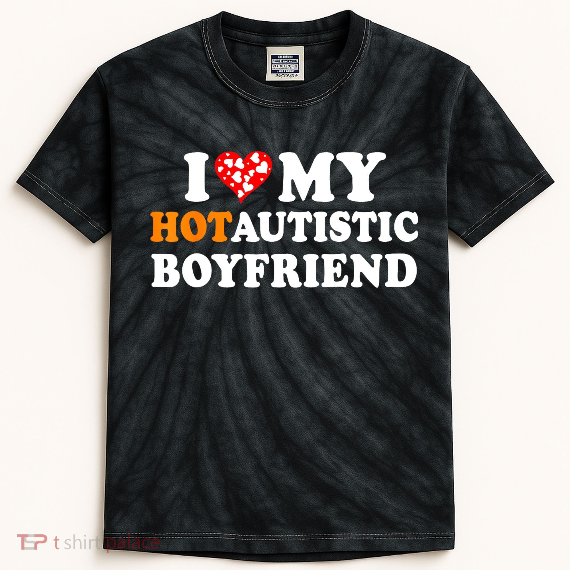 I Love My Hot Autistic Boyfriend Kids Tie-Dye T-Shirt