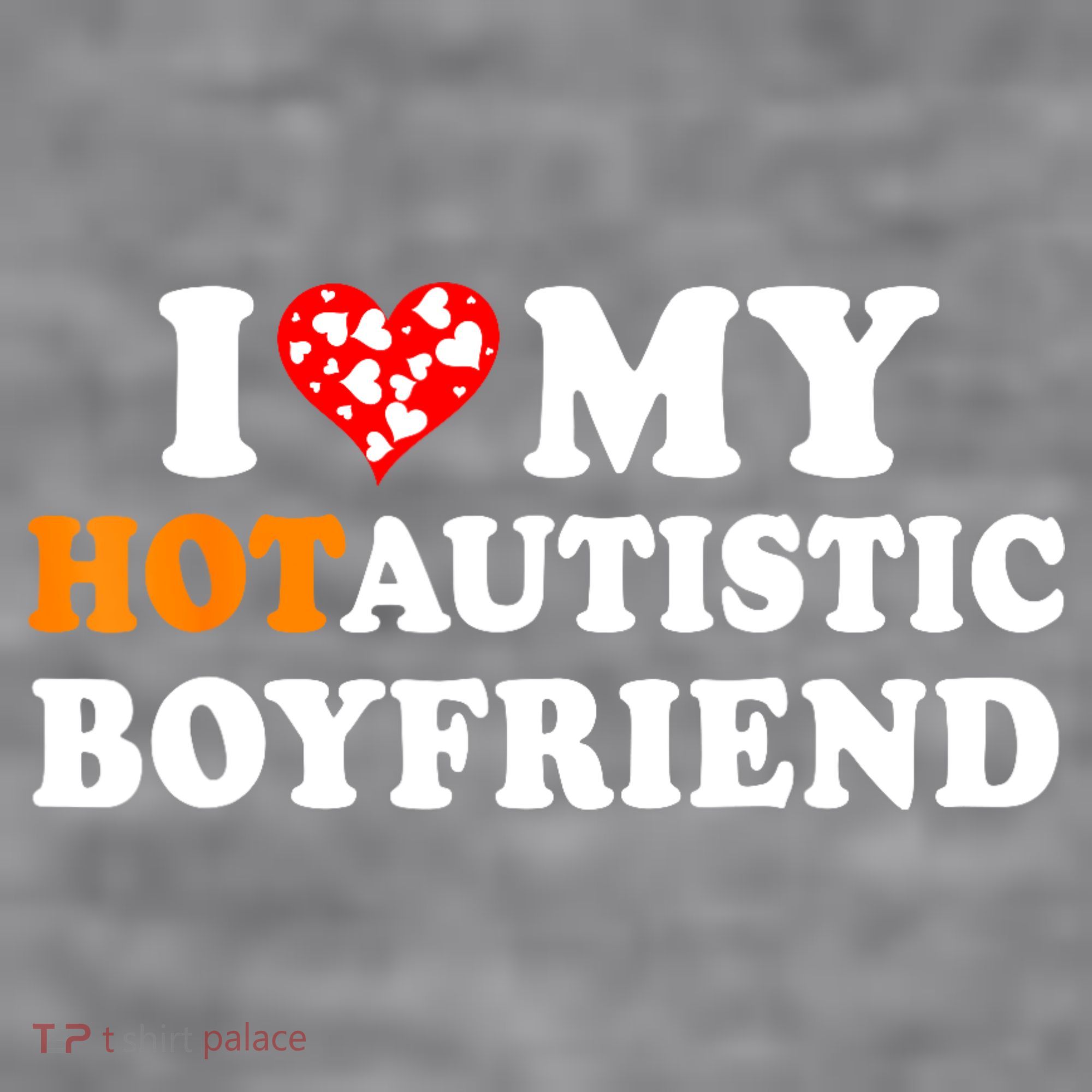I Love My Hot Autistic Boyfriend Women's Racerback Cropped Tank