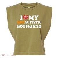 I Love My Hot Autistic Boyfriend Garment-Dyed Women's Muscle Tee thumb 0