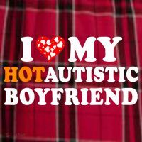 I Love My Hot Autistic Boyfriend Women's Flannel Plaid Pajama Pants thumb 2