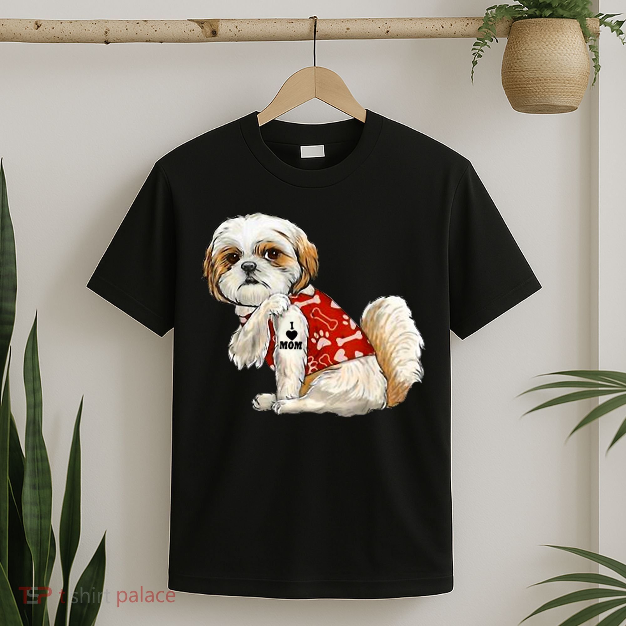 I Love Mom Tattoo Shih Tzu Mom Funny Mother's Day Gift T-Shirt
