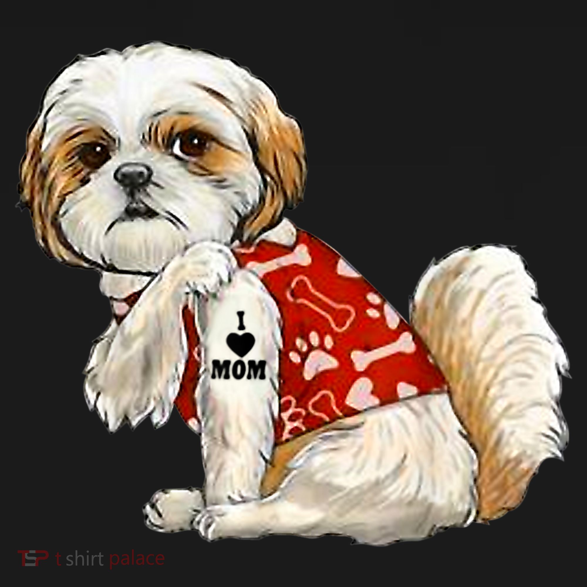 I Love Mom Tattoo Shih Tzu Mom Funny Mother's Day Gift Women's Hoodie
