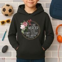 I Like Murder Shows Comfy Clothes Kids Hoodie thumb 2