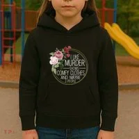 I Like Murder Shows Comfy Clothes Kids Hoodie thumb 3