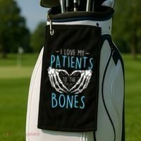 I Love My Patients To The Bones Chiropractor Chiropractic Golf Towel thumb 2