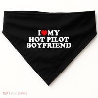 I Love My Hot Pilot Boyfriend USA-Made Doggie Bandana thumb 0