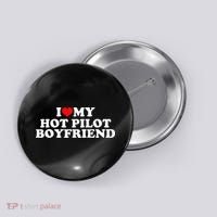 I Love My Hot Pilot Boyfriend Button thumb 0