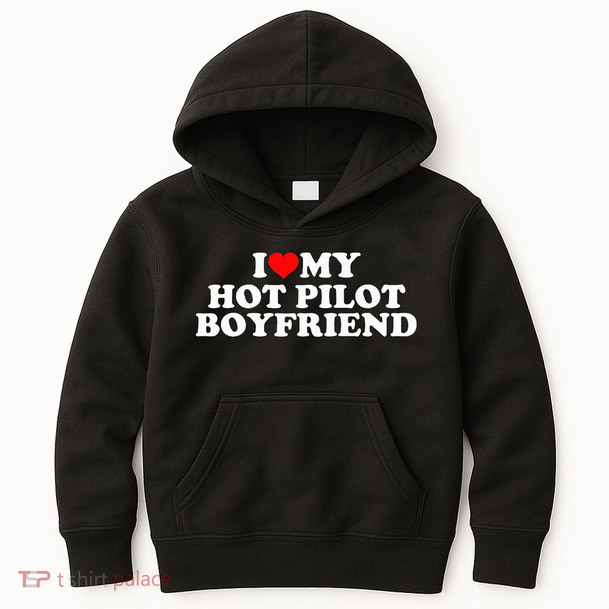 I Love My Hot Pilot Boyfriend Kids Hoodie