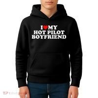 I Love My Hot Pilot Boyfriend Kids Hoodie thumb 4