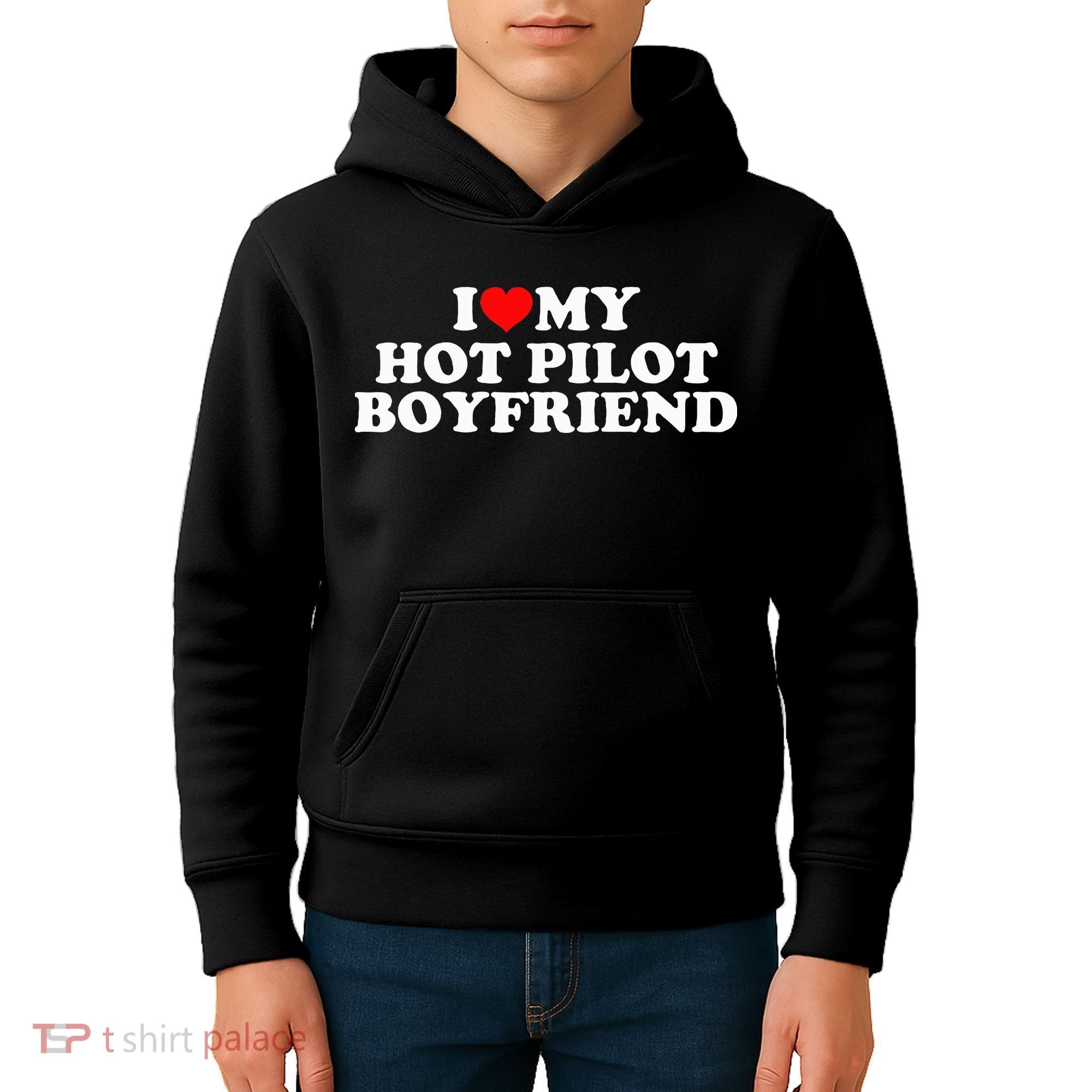 I Love My Hot Pilot Boyfriend Kids Hoodie