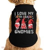 I Love My 6Th Grade Gnomies Funny Valentine Heart Teacher Gift Doggie Tank thumb 0