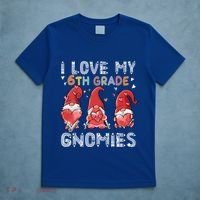 I Love My 6Th Grade Gnomies Funny Valentine Heart Teacher Gift T-Shirt thumb 5
