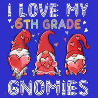 I Love My 6Th Grade Gnomies Funny Valentine Heart Teacher Gift Coaster thumb 2
