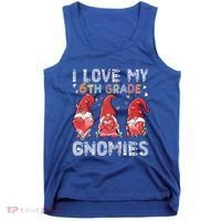I Love My 6Th Grade Gnomies Funny Valentine Heart Teacher Gift Tank Top thumb 0
