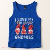 I Love My 6Th Grade Gnomies Funny Valentine Heart Teacher Gift Tank Top thumb 2