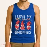 I Love My 6Th Grade Gnomies Funny Valentine Heart Teacher Gift Tank Top thumb 3