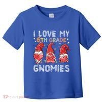 I Love My 6Th Grade Gnomies Funny Valentine Heart Teacher Gift Toddler T-Shirt thumb 0