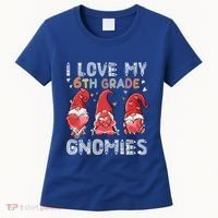 I Love My 6Th Grade Gnomies Funny Valentine Heart Teacher Gift Women's T-Shirt thumb 0