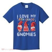 I Love My 6Th Grade Gnomies Funny Valentine Heart Teacher Gift Kids T-Shirt thumb 0